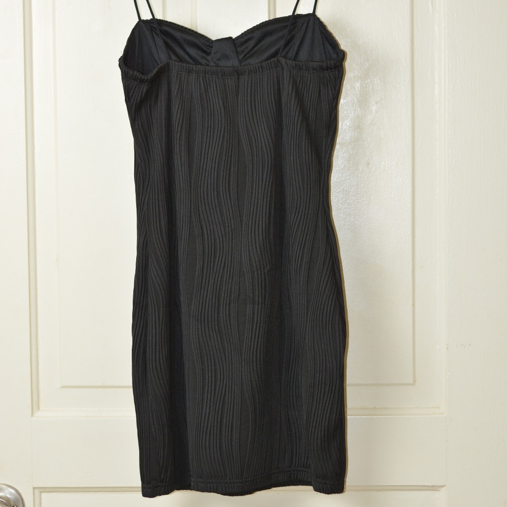 Black Textured Mini Dress - Picture 2 of 8